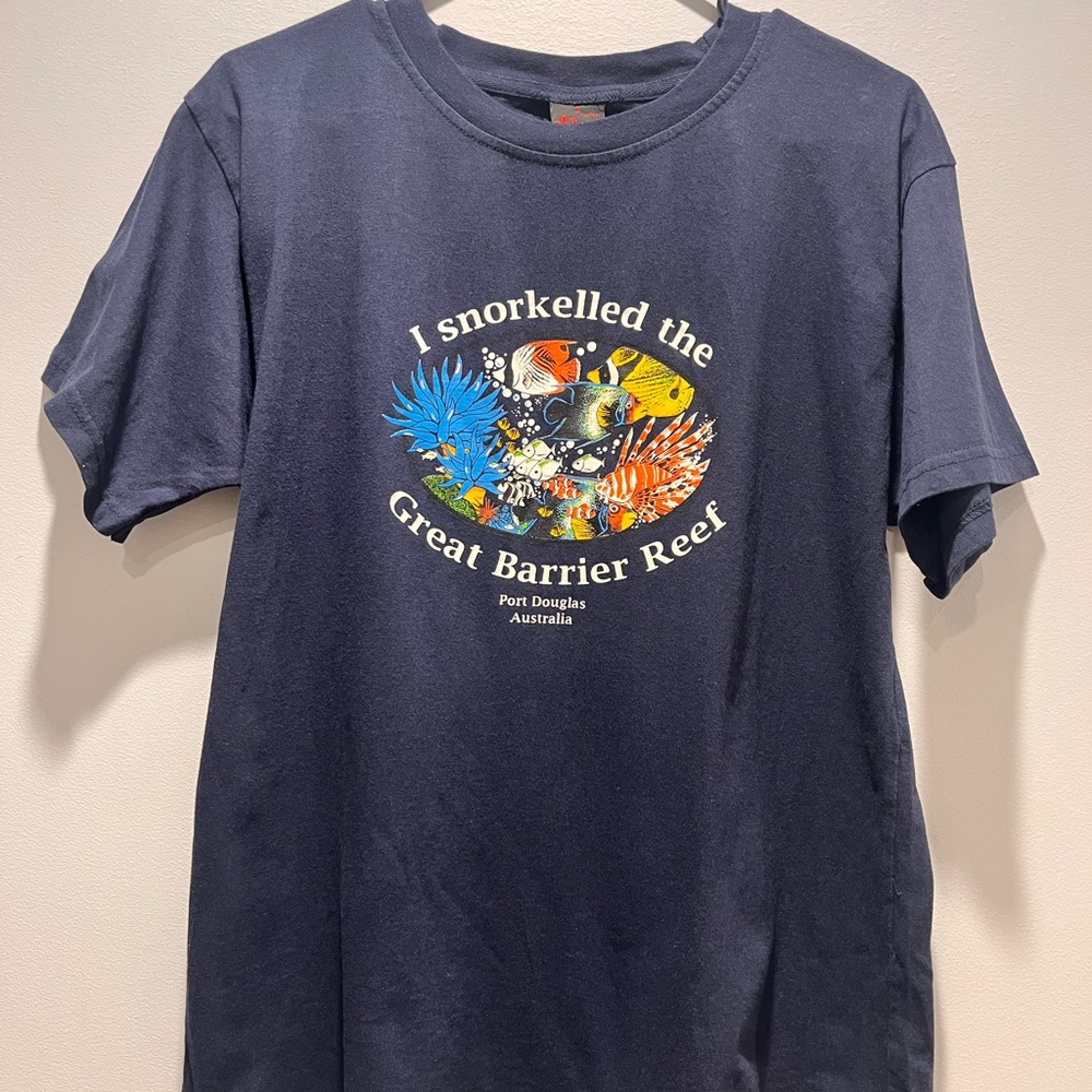 Men's Australia Great‎ Barrier Reef Navy Shirt. Port Douglas Size Small